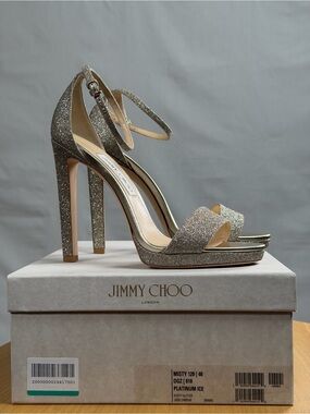 Jimmy Choo Misty 120 glittered heels size 40